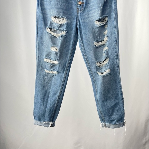 Free People We The Free Blossom Distressed Rigid Skinny Jeans in‎ Blue Size 28 - Picture 7 of 13